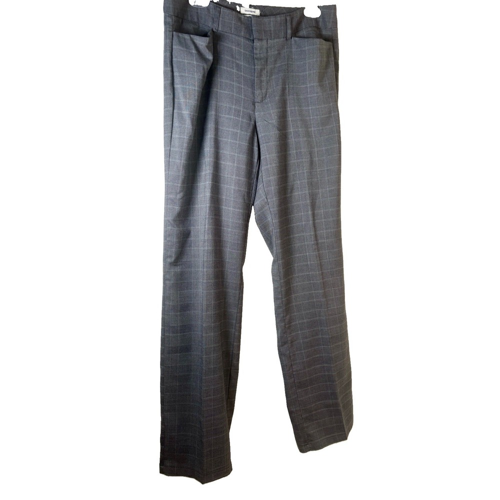 Y2K Dockers Ideal Fit Metro Pant 12 Gray Plaid Mid Rise Straight Business Casual
